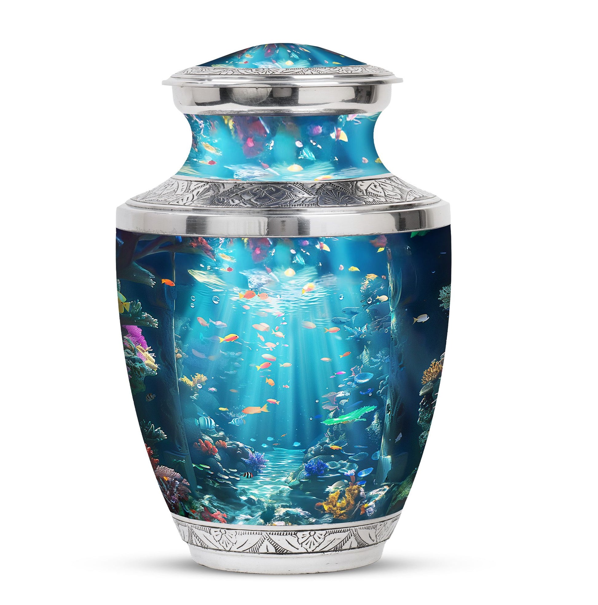 Fish Theme Large Urn 10 Inch