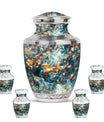 Fish Theme Large Urn With 4 Keepsake Urn