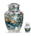 Fish Theme Large Urn With 1 Keepsake Urn