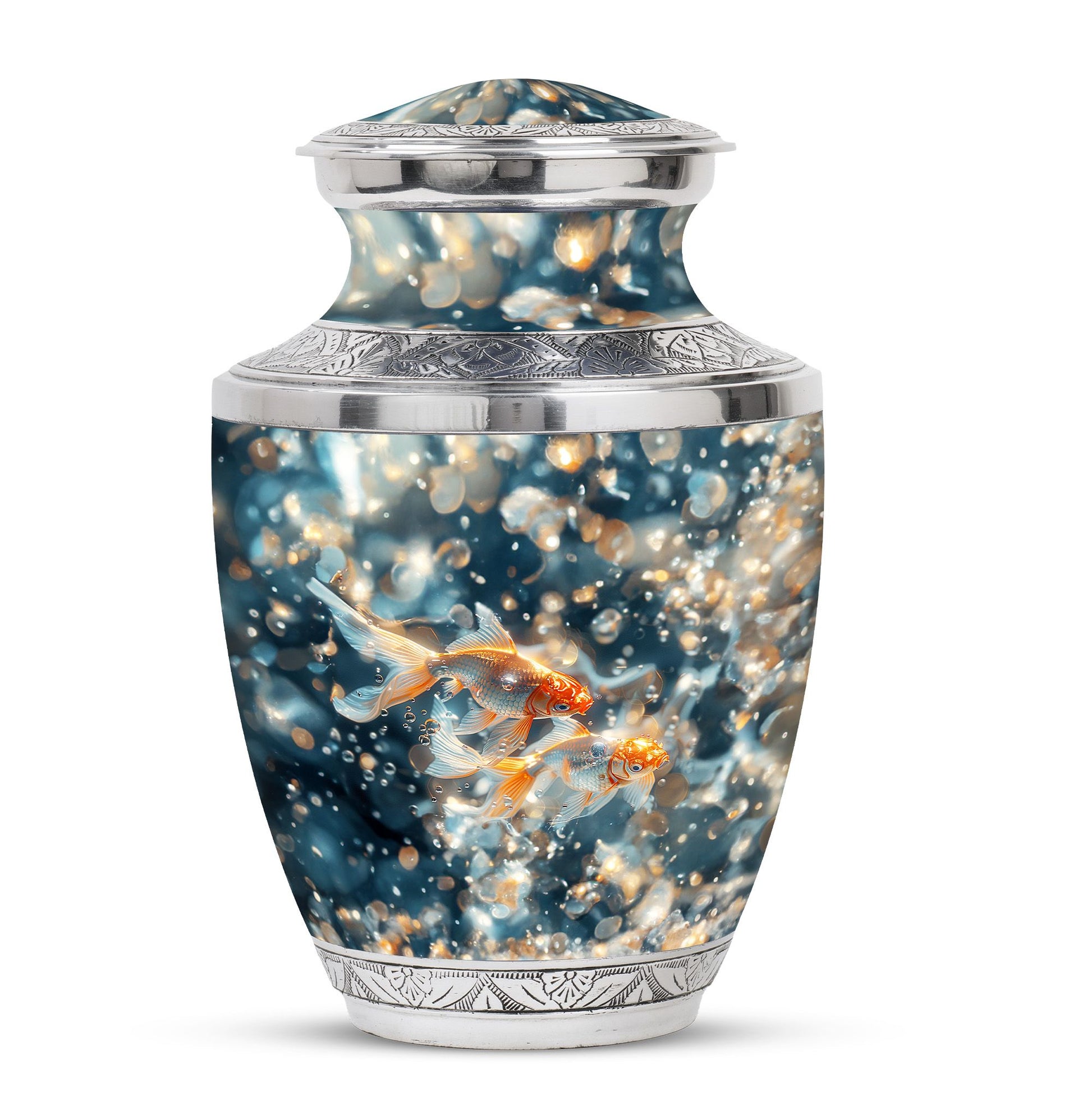 Fish Theme Large Urn 10 Inch