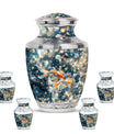 Fish Theme Large Urn With 4 Keepsake Urn
