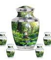 Fishing Theme Large Urn With 4 Keepsake Urn