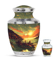 Fishing Theme Large Urn With 1 Keepsake Urn