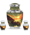 Fishing Theme Large Urn With 2 Keepsake Urn