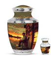 Fishing Theme Large Urn With 1 Keepsake Urn