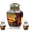 Fishing Theme Large Urn With 2 Keepsake Urn