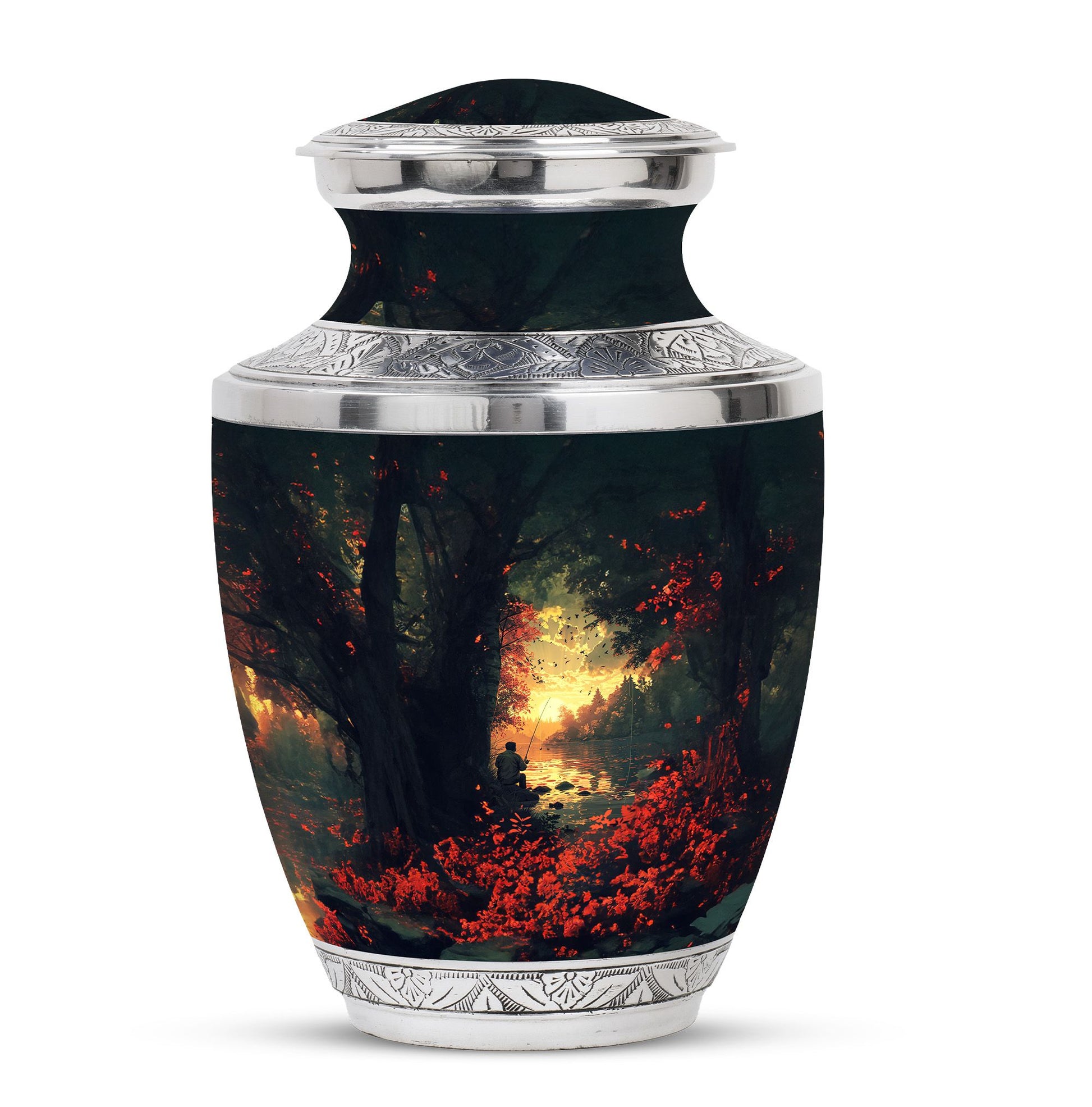 Fishing Theme Large Urn 10 Inch