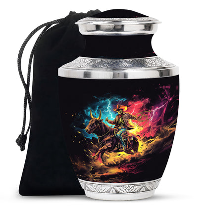 Cowboy Theme Large Urn 10 Inch