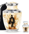 Cowboy Theme Large Urn With 1 Keepsake Urn