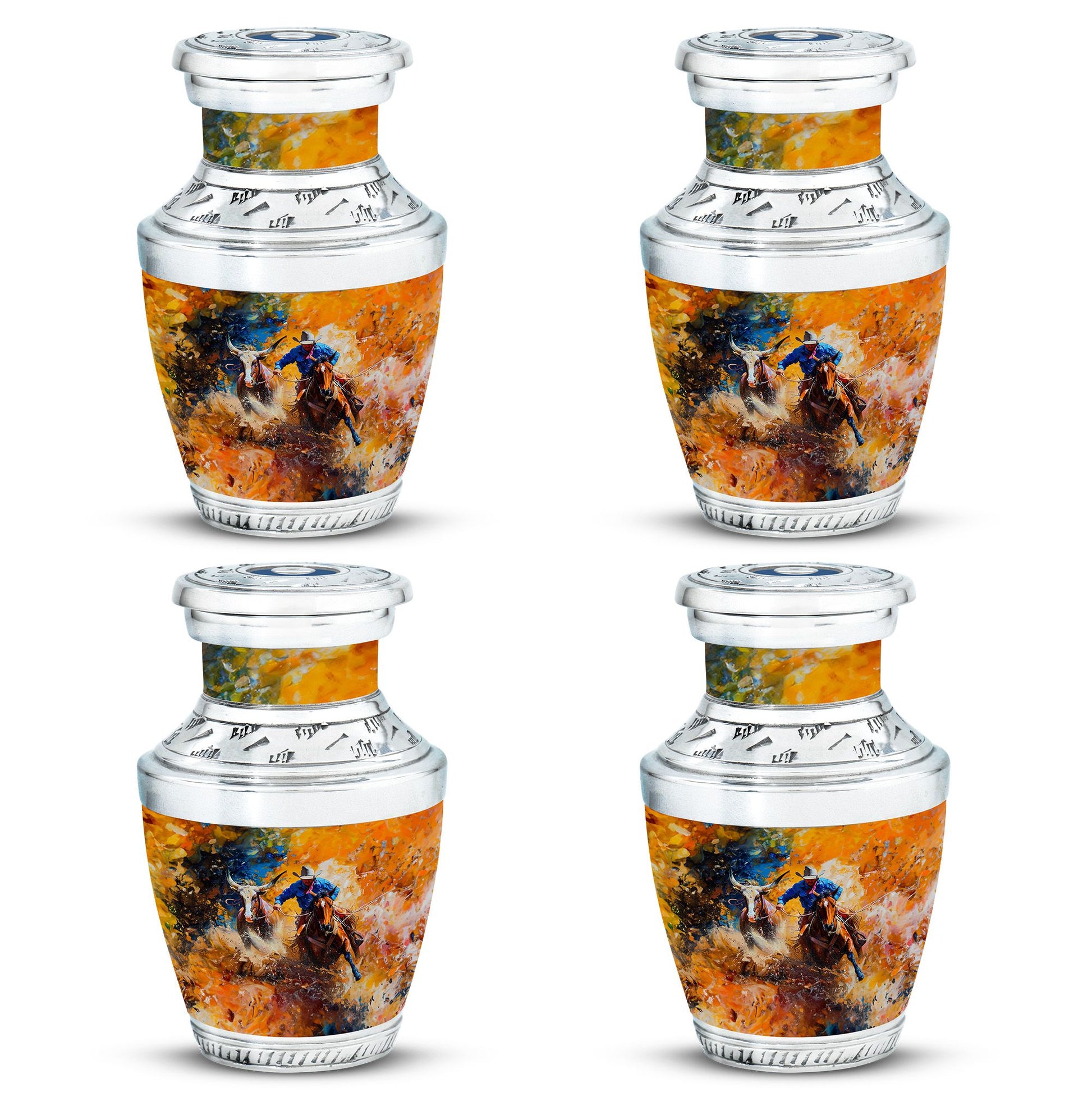 Cowboy Theme 3 Inch Keepsake Pack of 4