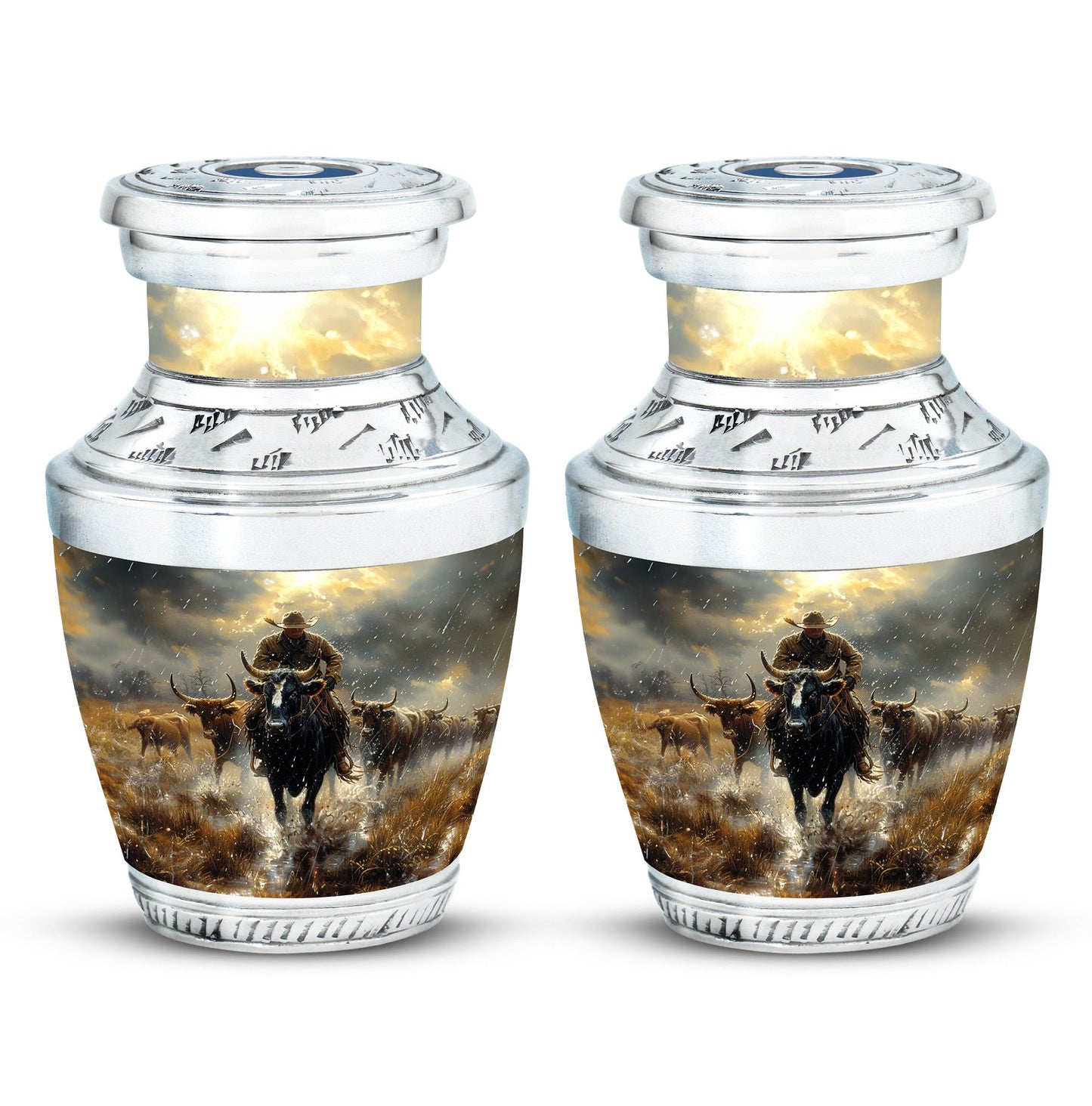 Cowboy Theme 3 Inch Keepsake Pack of 2