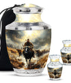 Cowboy Theme Large Urn With 2 Keepsake Urn