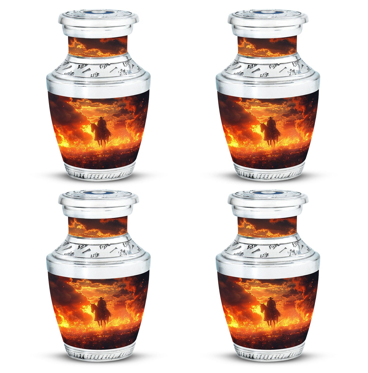 Cowboy Theme 3 Inch Keepsake Pack of 4