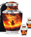 Cowboy Theme Large Urn With 2 Keepsake Urn