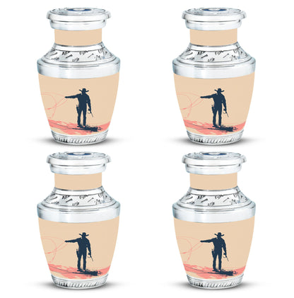 Cowboy Theme 3 Inch Keepsake Pack of 4