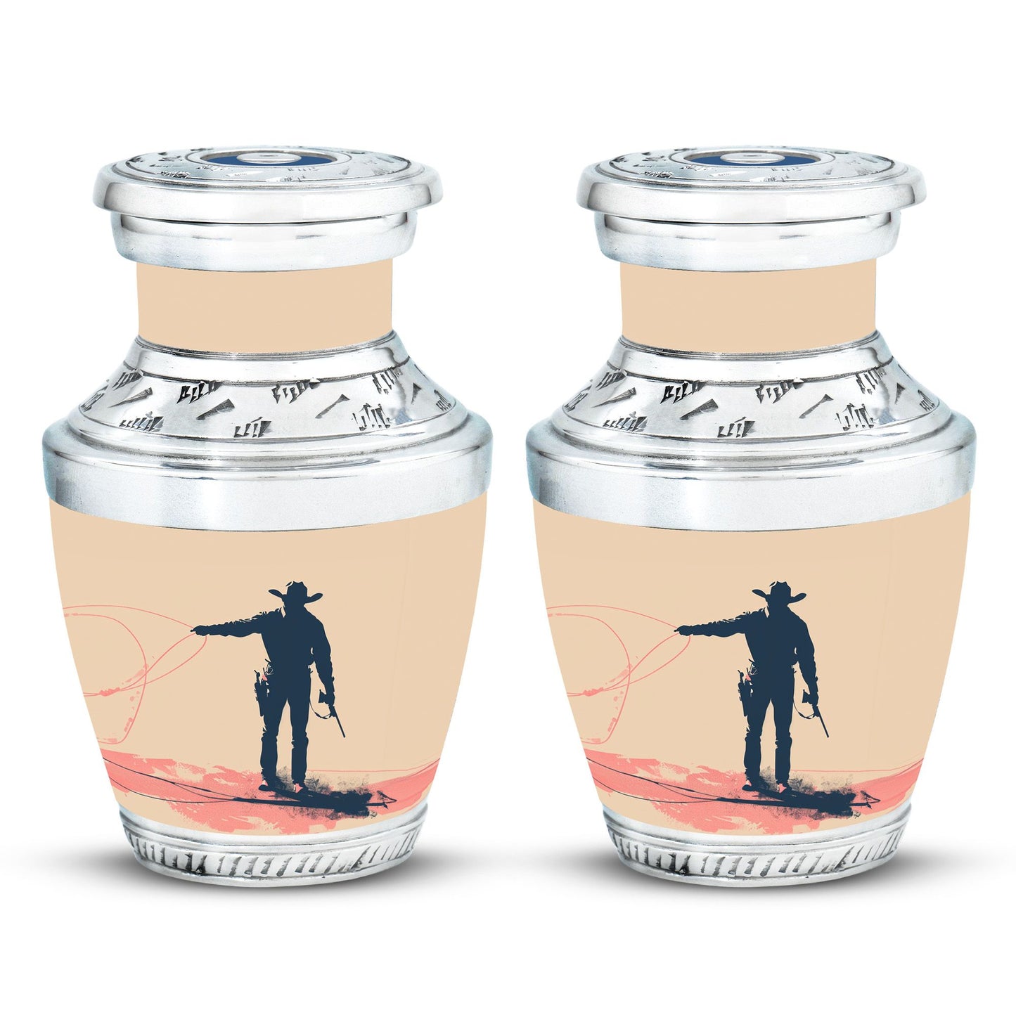 Cowboy Theme 3 Inch Keepsake Pack of 2