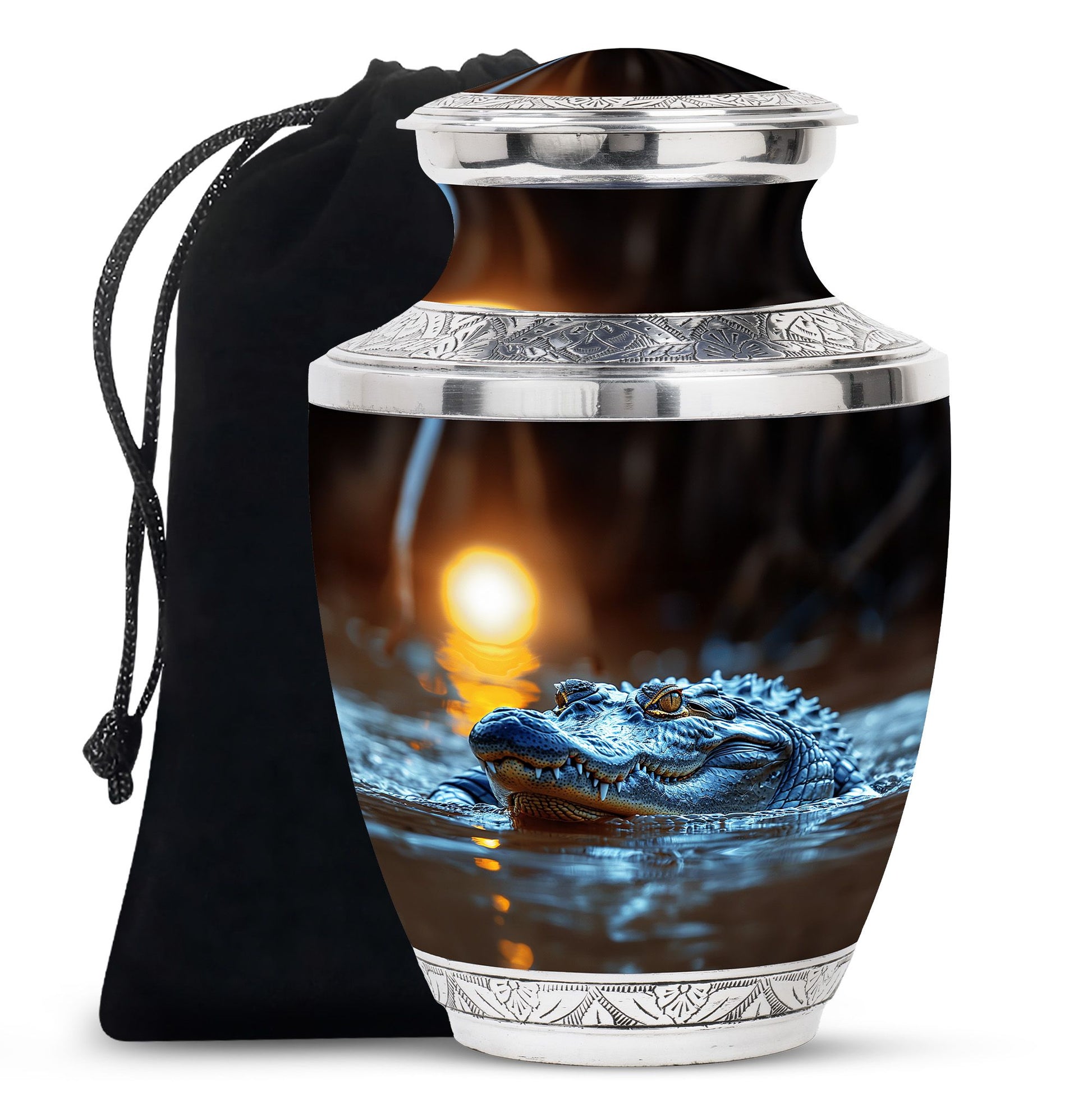 Alligator Theme Large Urn 10 Inch