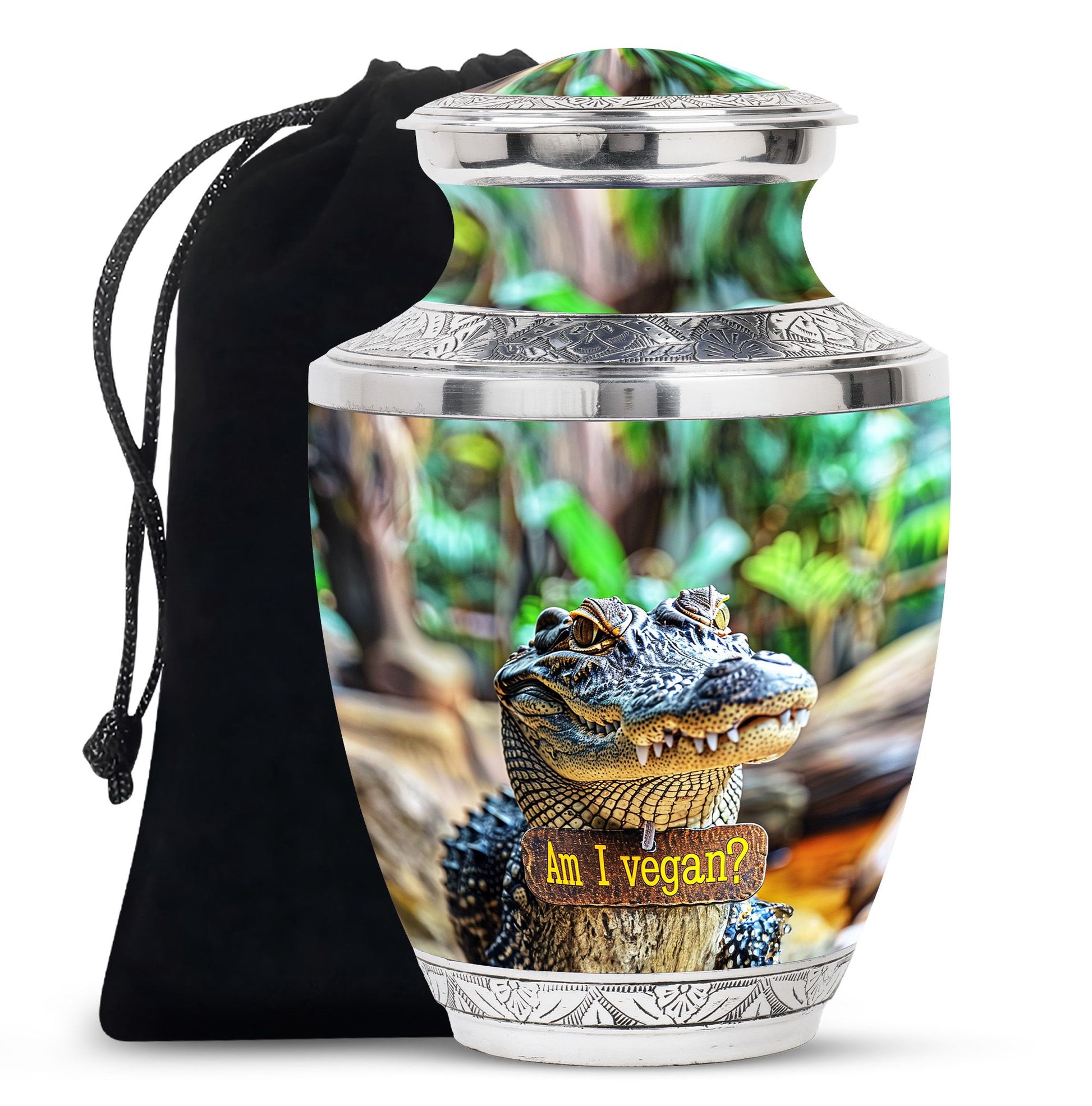 Alligator Theme Large Urn 10 Inch