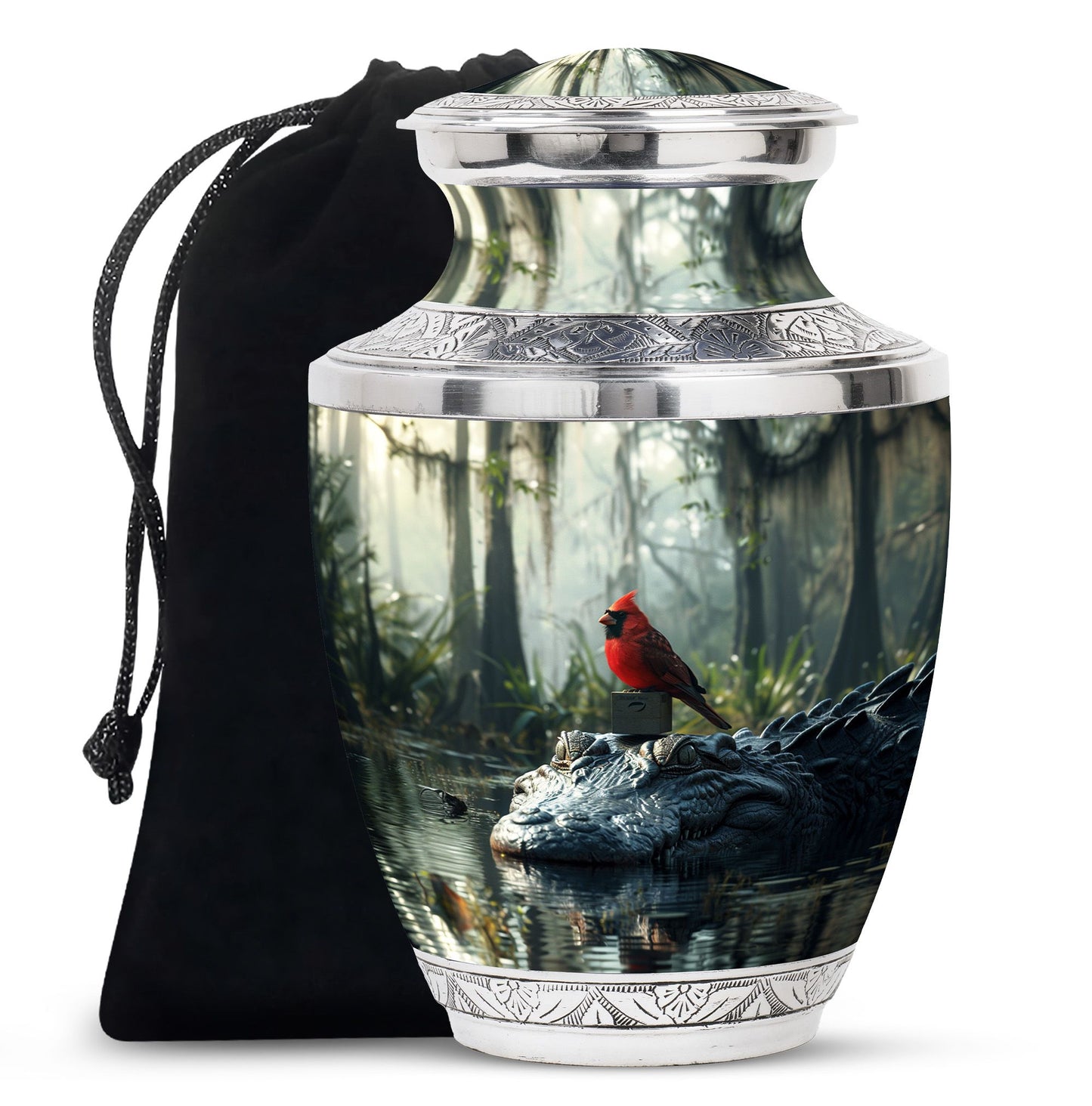 Cardinal Bird Theme Large Urn 10 Inch