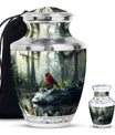 Cardinal Bird Theme Large Urn With 1 Keepsake Urn