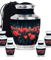 Tulip Theme Large Urn With 4 Keepsake Urn