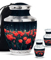 Tulip Theme Large Urn With 2 Keepsake Urn