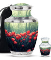 Tulip Theme Large Urn With 1 Keepsake Urn
