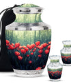 Tulip Theme Large Urn With 2 Keepsake Urn