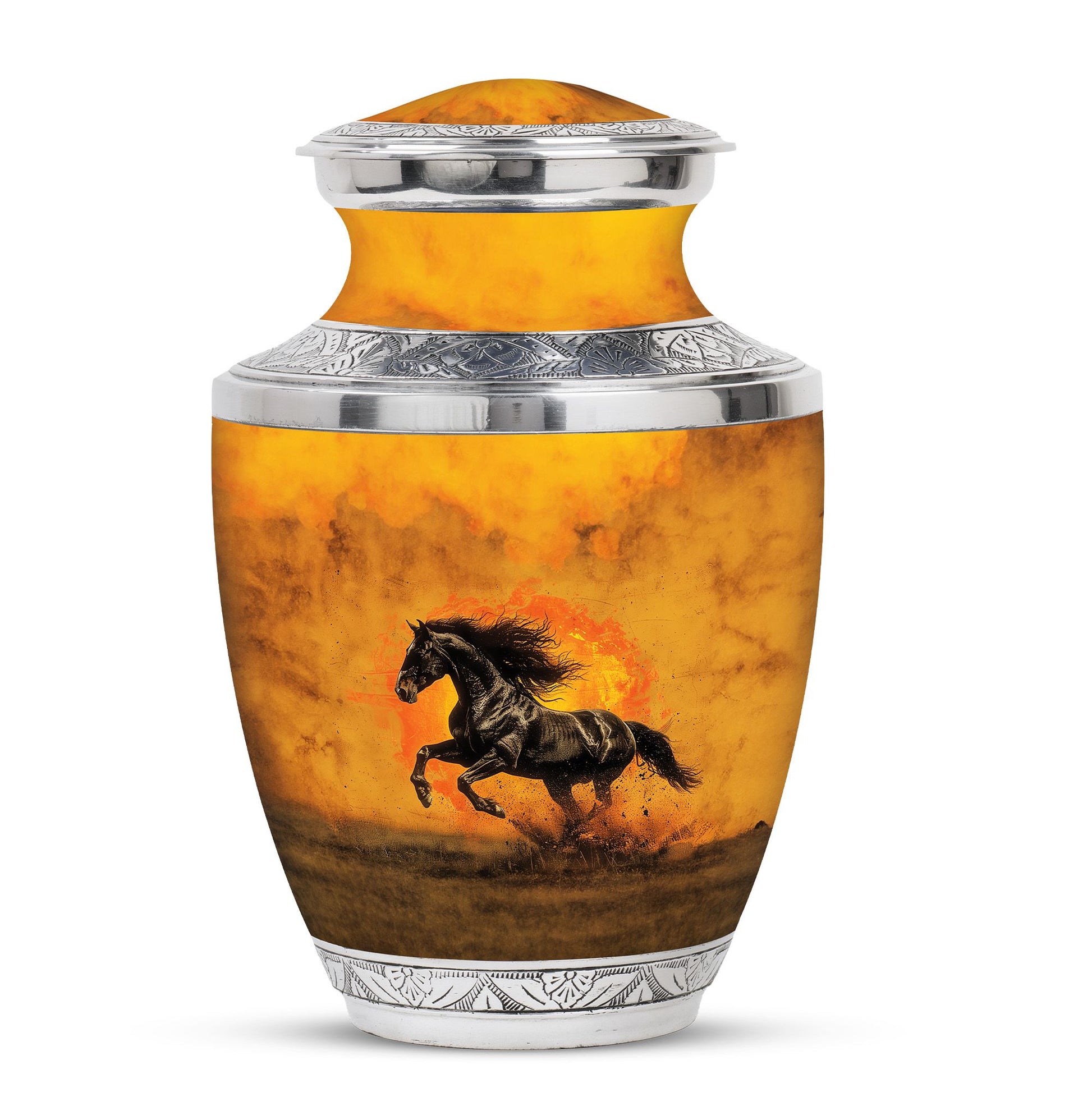 Horse Theme Large Urn 10 Inch