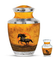Horse Theme Large Urn With 1 Keepsake Urn