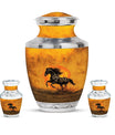 Horse Theme Large Urn With 2 Keepsake Urn