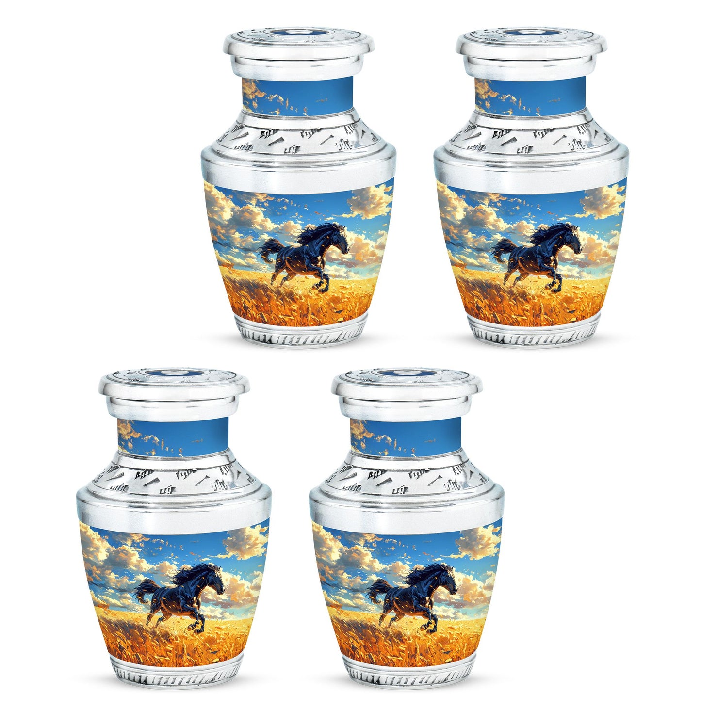 Horse Theme 3 Inch Keepsake Pack of 4