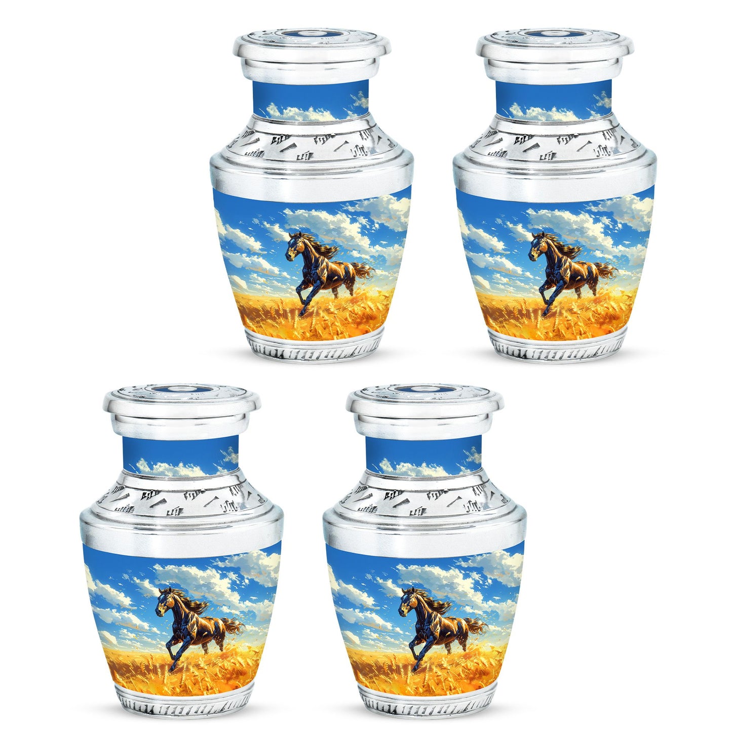 Horse Theme 3 Inch Keepsake Pack of 4