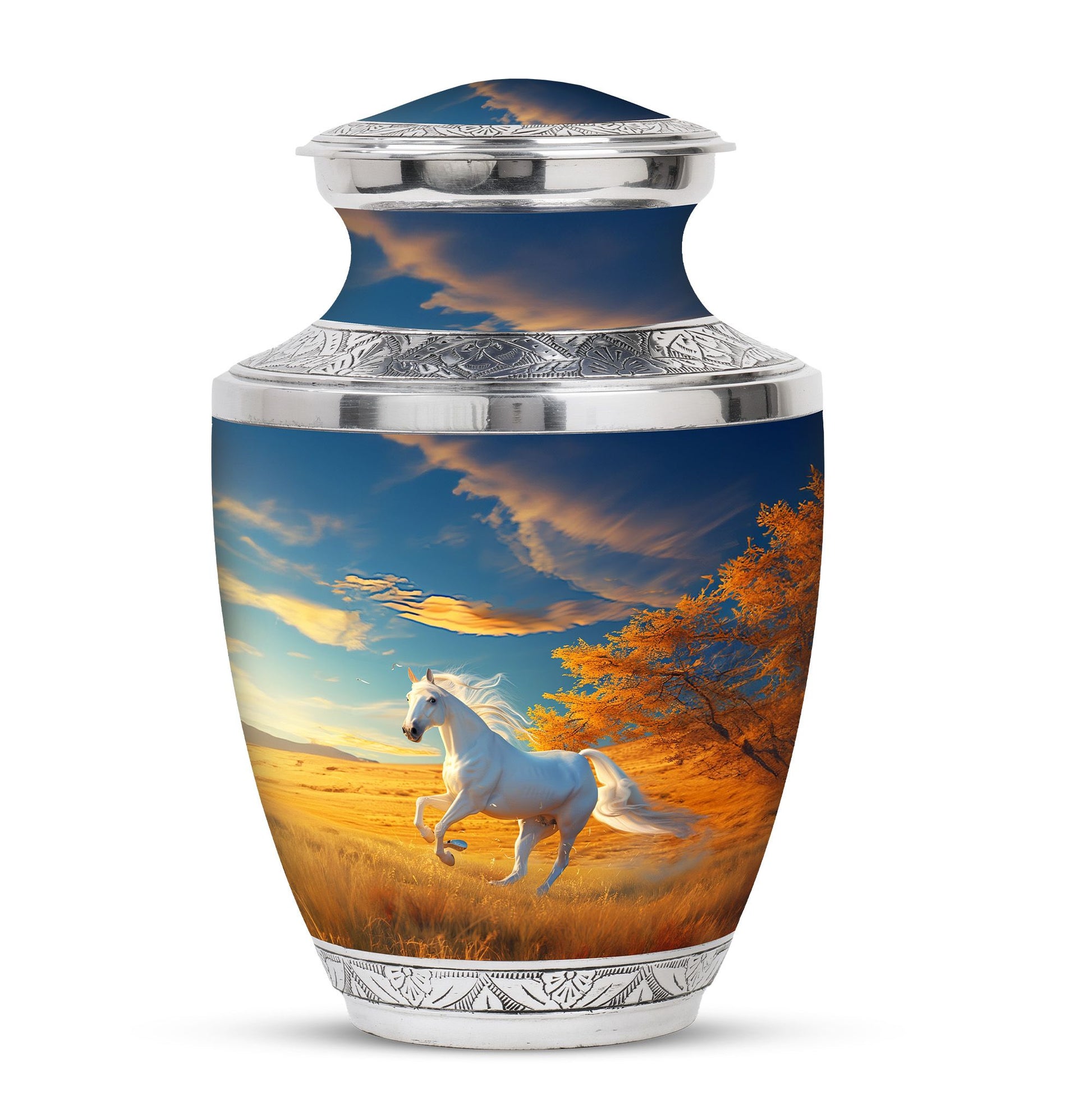 Horse Theme Large Urn 10 Inch