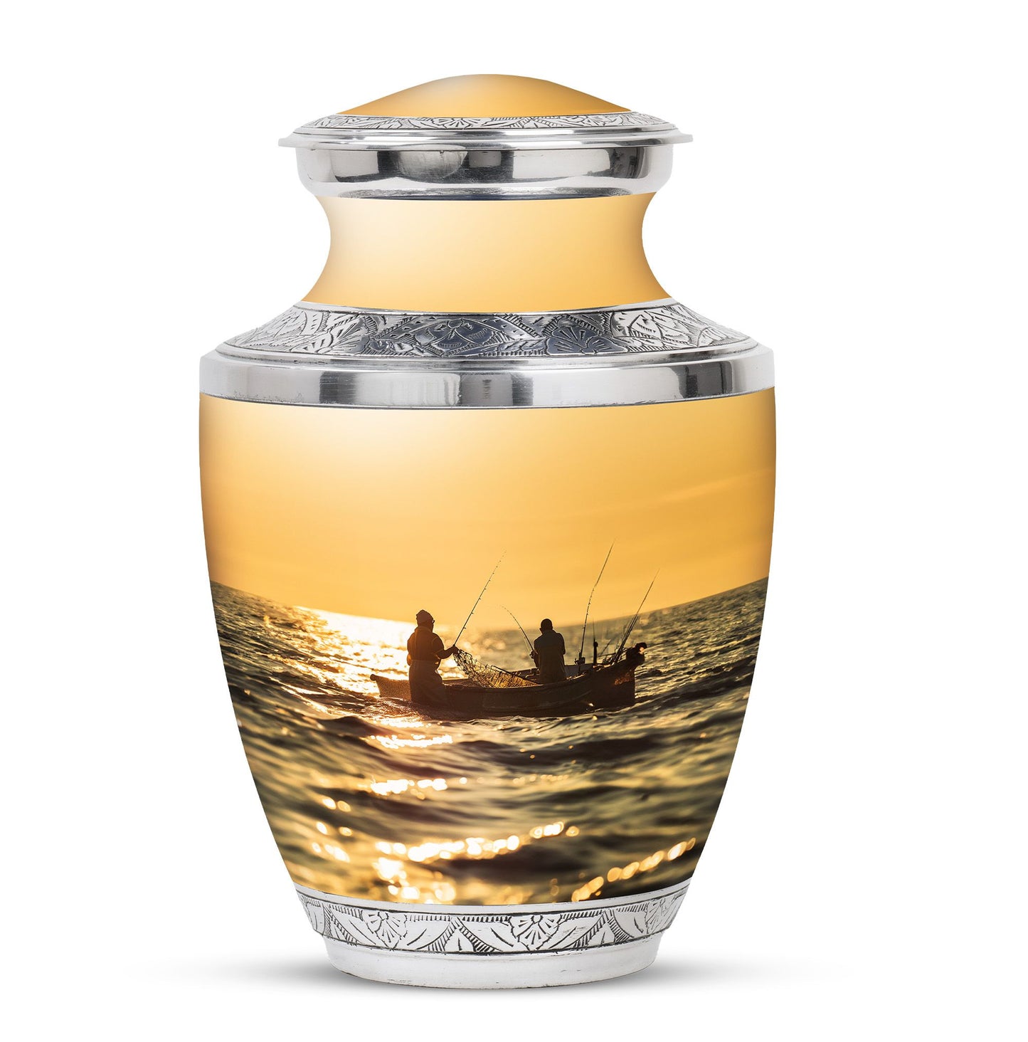 Fishing Theme Large Urn 10 Inch