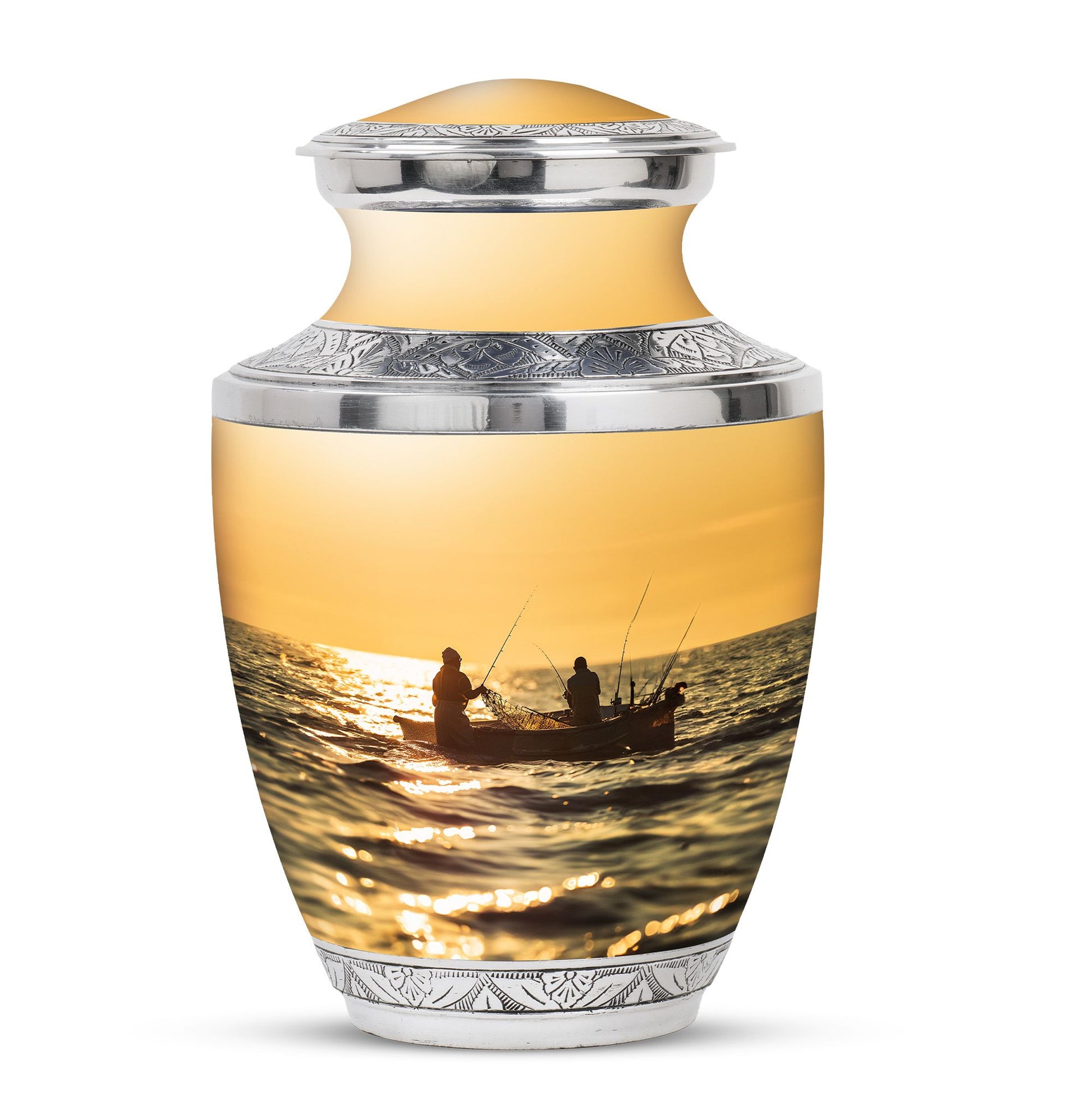 Fishing Theme Large Urn 10 Inch