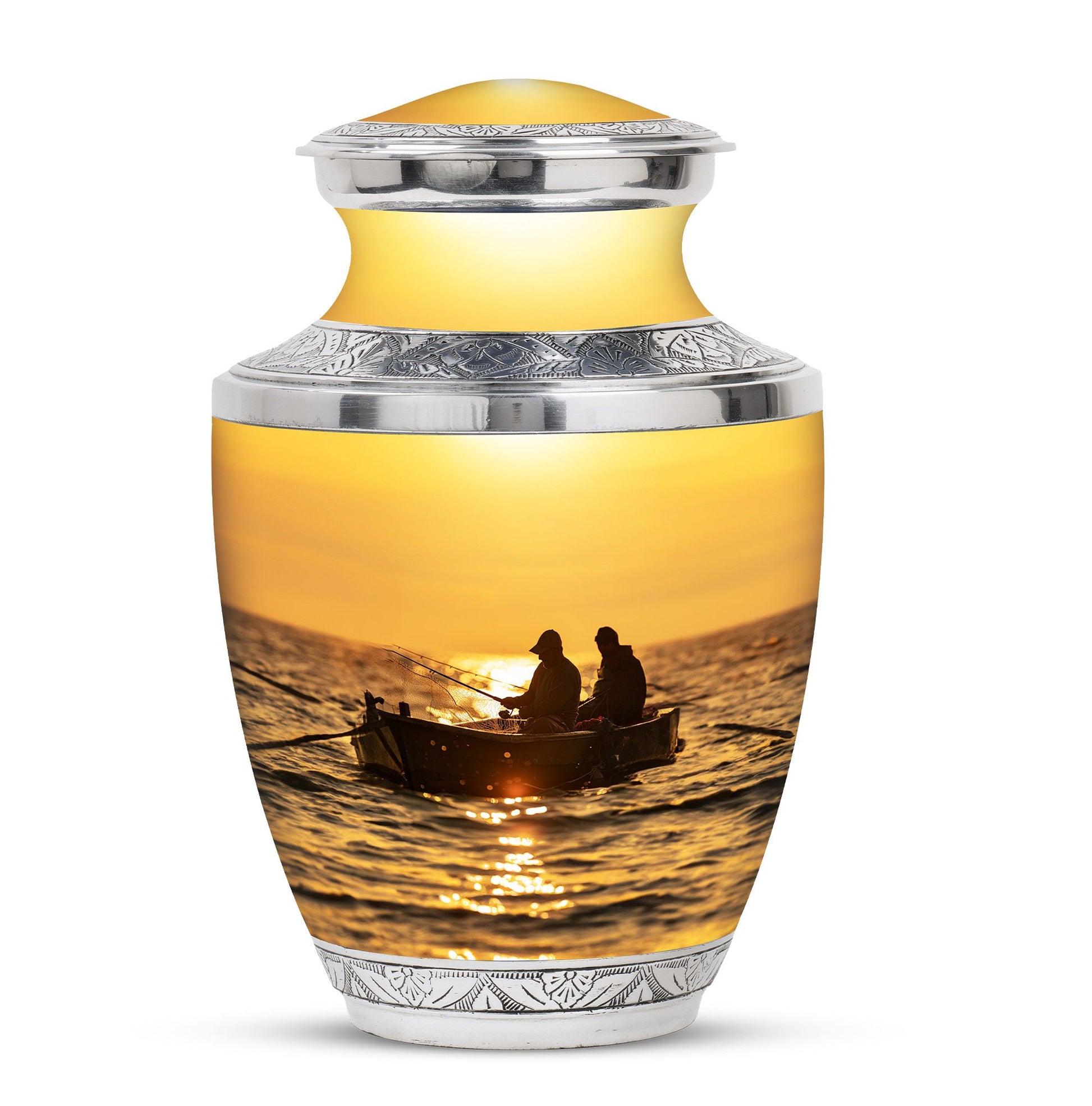 Fishing Theme Large Urn 10 Inch