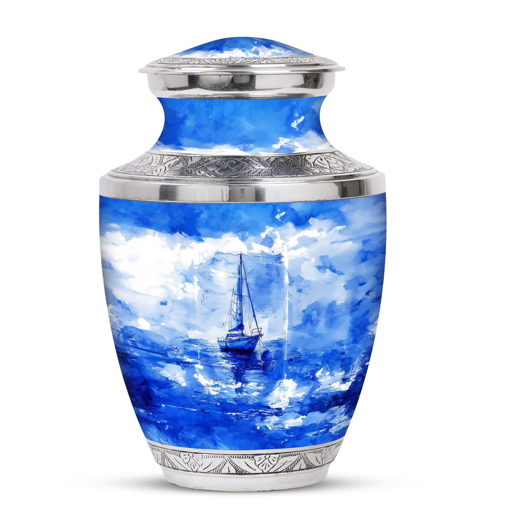 Fishing Theme Large Urn 10 Inch