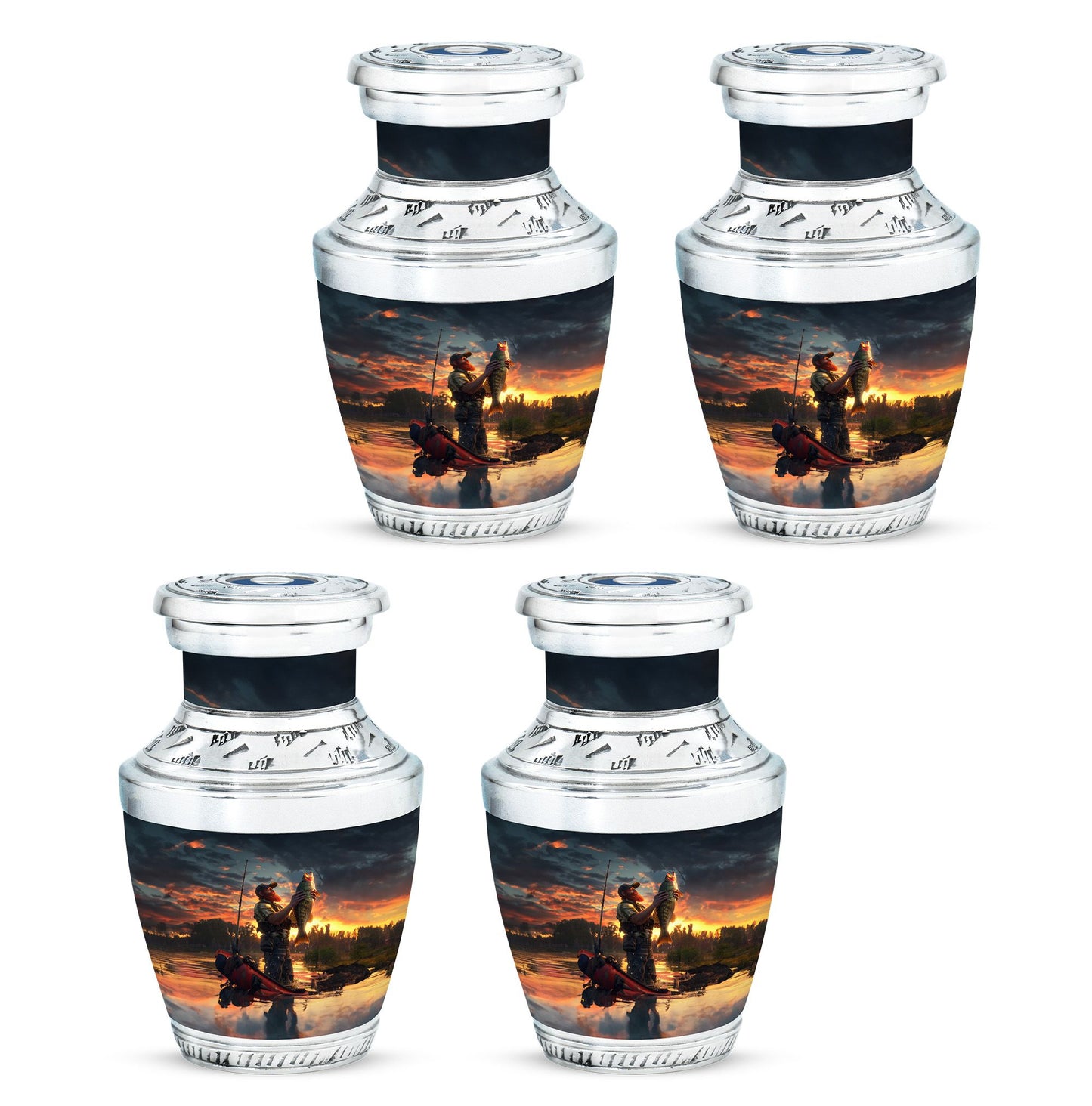 Fishing Theme 3 Inch Keepsake Pack of 4