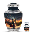 Fishing Theme Large Urn With 1 Keepsake Urn