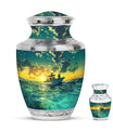 Fishing Theme Large Urn With 1 Keepsake Urn