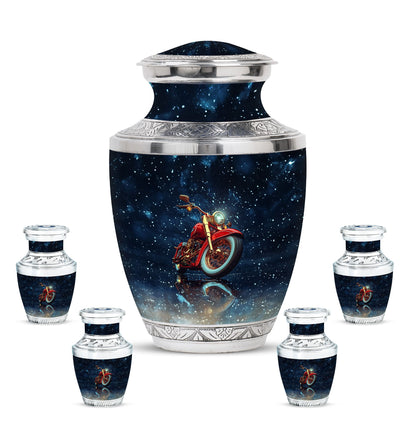 Fishing Theme Large Urn With 4 Keepsake Urn