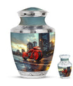 Motorcycle Theme Large Urn With 1 Keepsake Urn