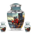 Motorcycle Theme Large Urn With 2 Keepsake Urn