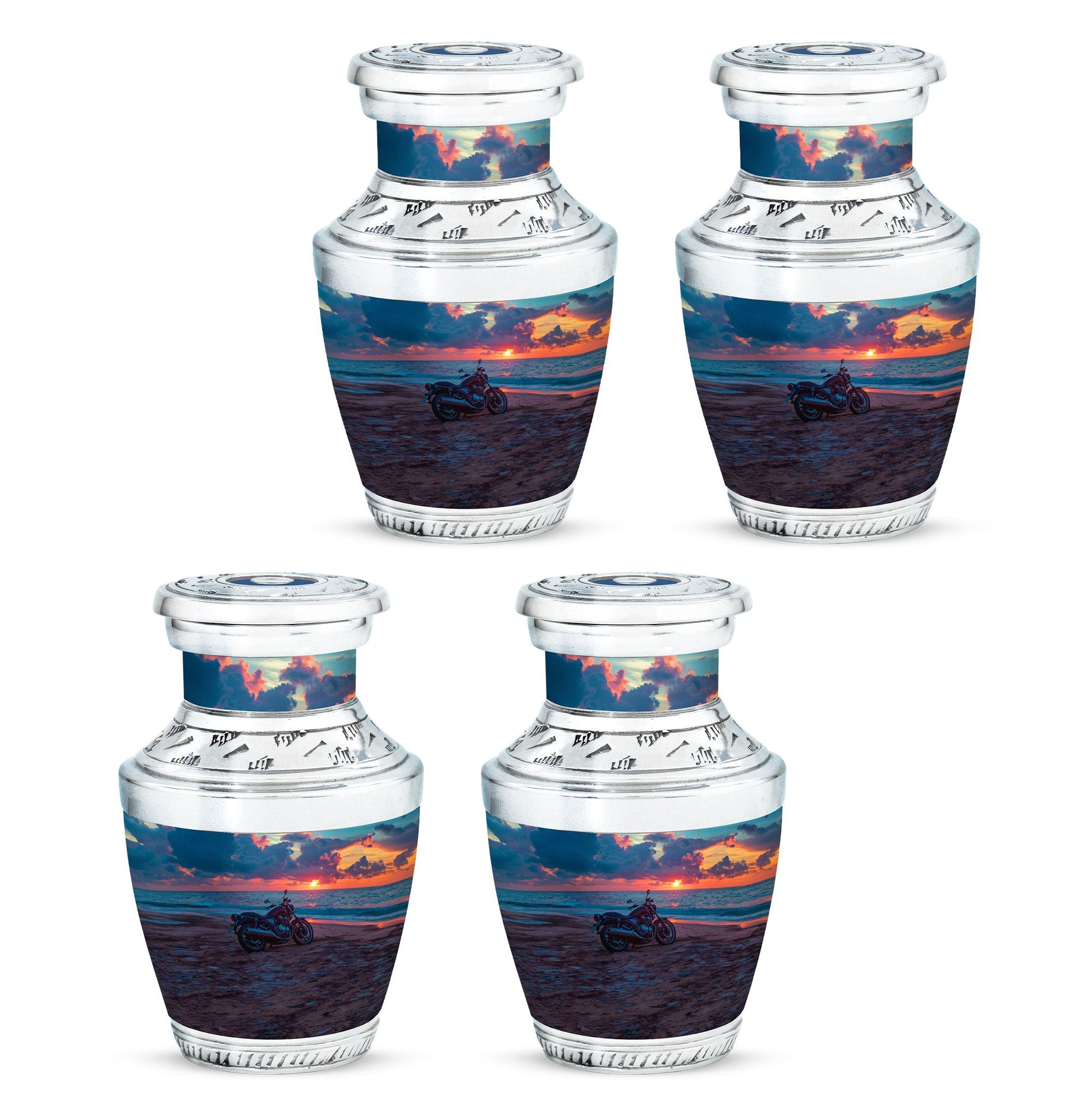 Motorcycle Theme 3 Inch Keepsake Pack of 4