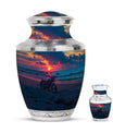 Motorcycle Theme Large Urn With 1 Keepsake Urn