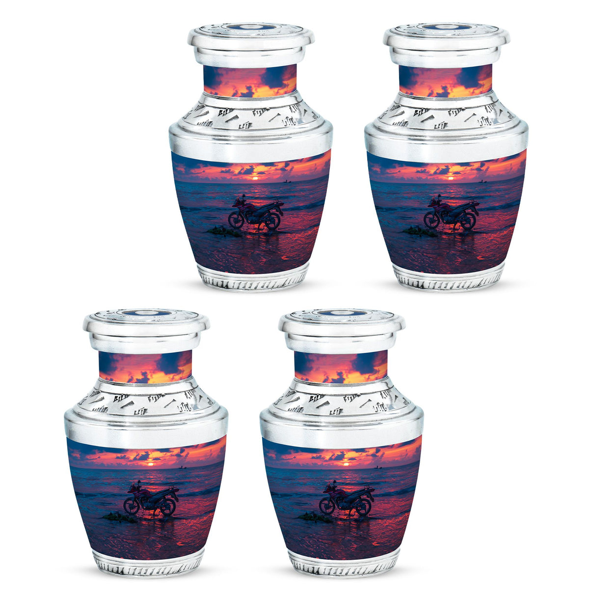 Motorcycle Theme 3 Inch Keepsake Pack of 4