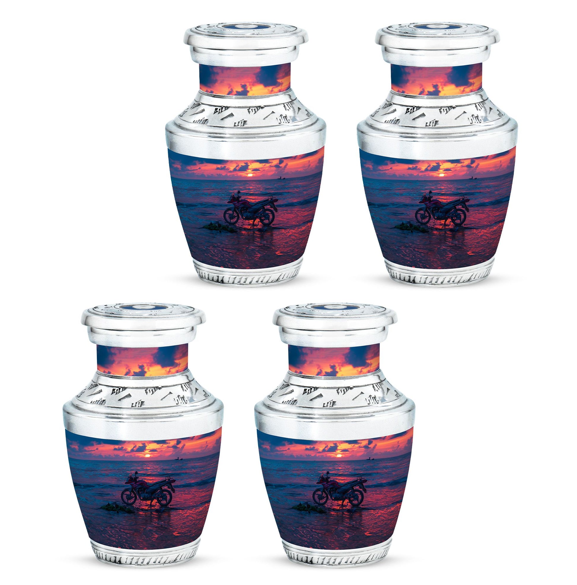 Motorcycle Theme 3 Inch Keepsake Pack of 4