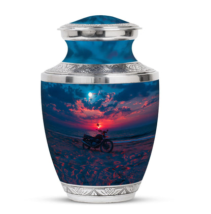 Motorcycle Theme Large Urn 10 Inch