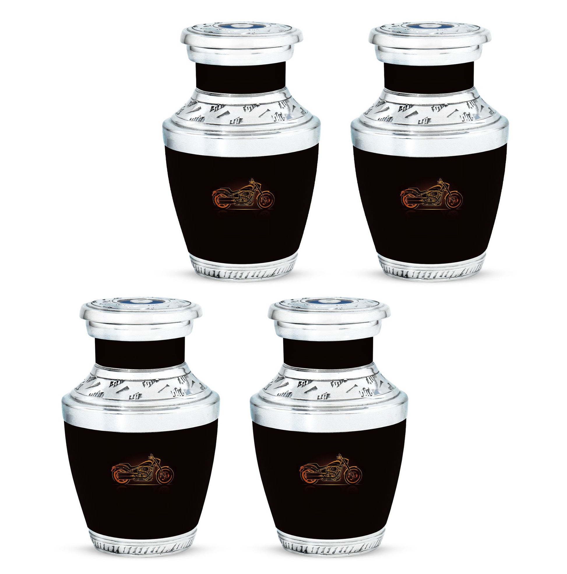 Motorcycle Theme 3 Inch Keepsake Pack of 4